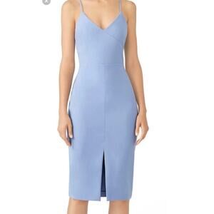 LIKELY Women's Brooklyn Light Blue Cocktail Sleeveless Midi Dress Size 4